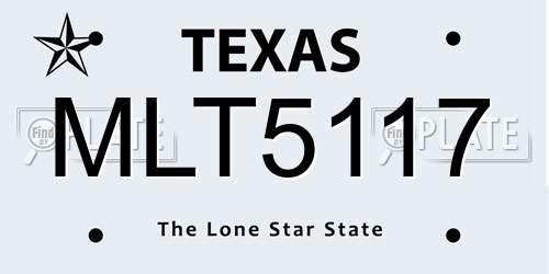 MLT5117 Texas License Plate