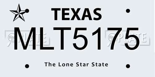 MLT5175 Texas License Plate