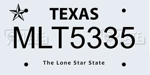 MLT5335 Texas License Plate