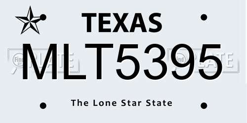 MLT5395 Texas License Plate