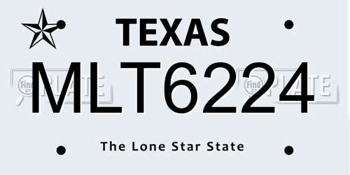 MLT6224 Texas License Plate