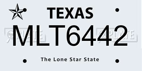 MLT6442 Texas License Plate