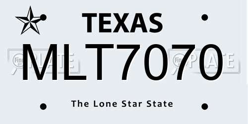 MLT7070 Texas License Plate