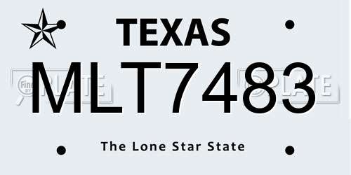 MLT7483 Texas License Plate