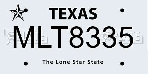MLT8335 Texas License Plate