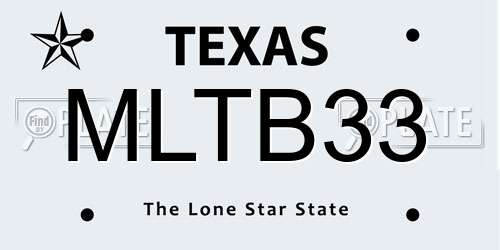 MLTB33 Texas License Plate