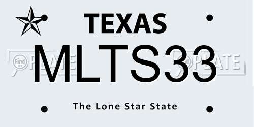 MLTS33 Texas License Plate