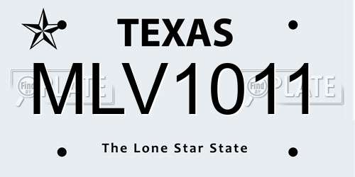 MLV1011 Texas License Plate