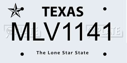 MLV1141 Texas License Plate