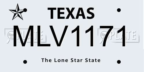 MLV1171 Texas License Plate