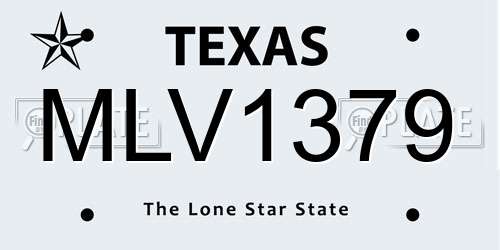 MLV1379 Texas License Plate