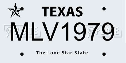 MLV1979 Texas License Plate