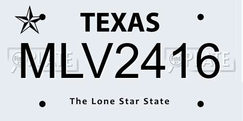 MLV2416 Texas License Plate