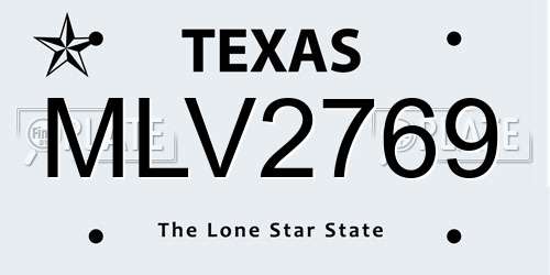 MLV2769 Texas License Plate
