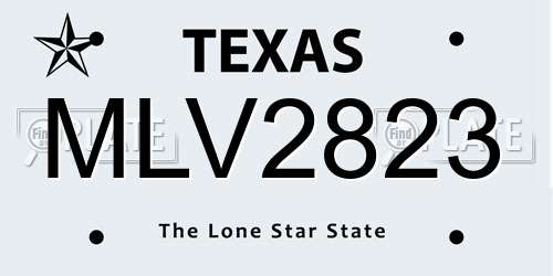 MLV2823 Texas License Plate