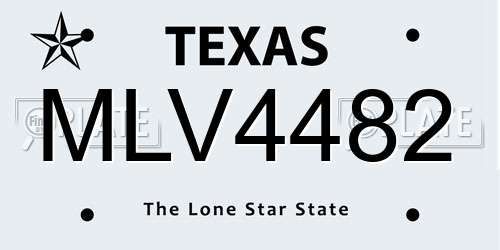 MLV4482 Texas License Plate