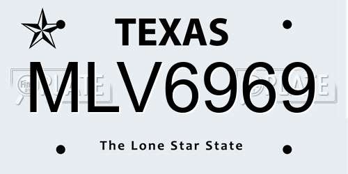MLV6969 Texas License Plate