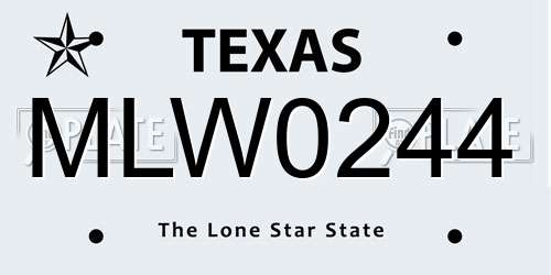 MLW0244 Texas License Plate