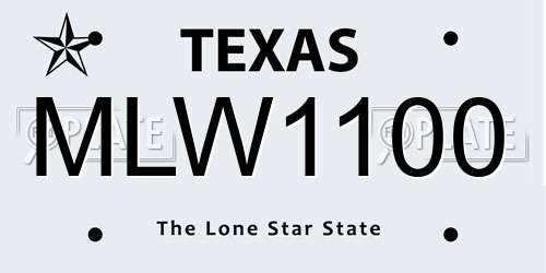MLW1100 Texas License Plate