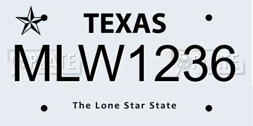MLW1236 Texas License Plate