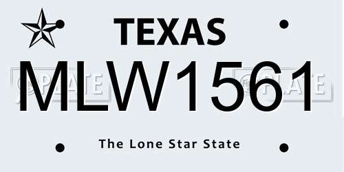 MLW1561 Texas License Plate
