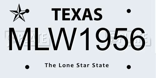 MLW1956 Texas License Plate