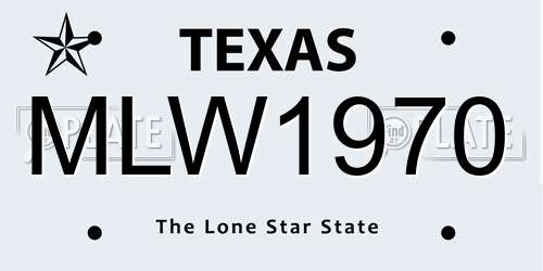 MLW1970 Texas License Plate