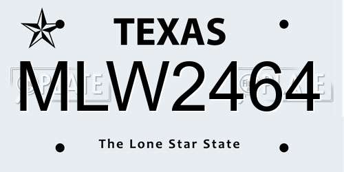 MLW2464 Texas License Plate