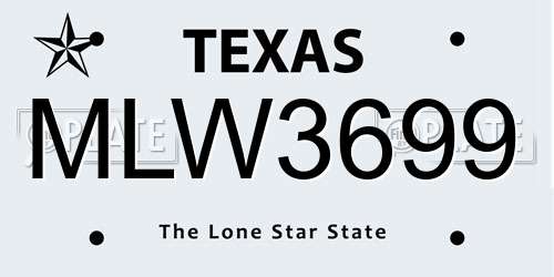 MLW3699 Texas License Plate