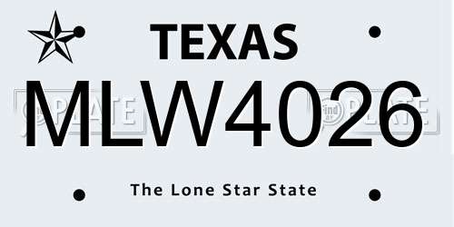 MLW4026 Texas License Plate