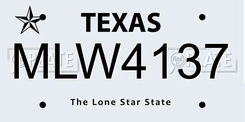 MLW4137 Texas License Plate