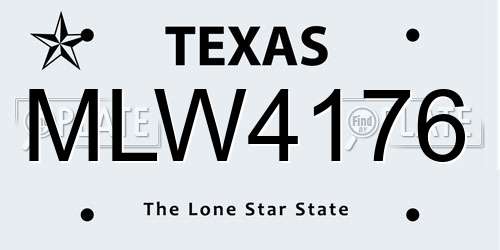 MLW4176 Texas License Plate