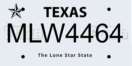 MLW4464 Texas License Plate