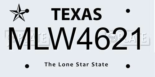 MLW4621 Texas License Plate