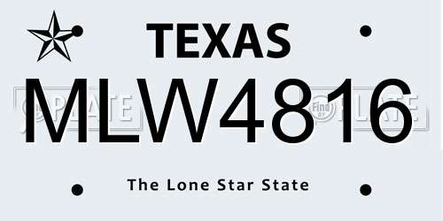 MLW4816 Texas License Plate