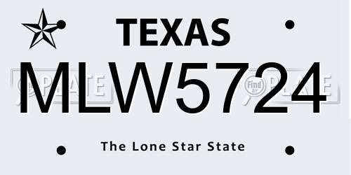 MLW5724 Texas License Plate
