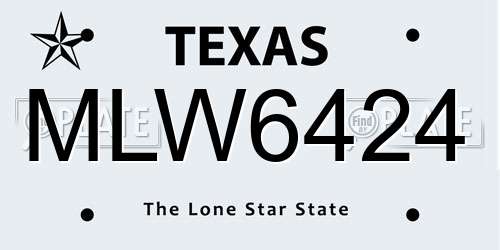 MLW6424 Texas License Plate