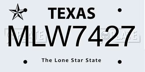 MLW7427 Texas License Plate