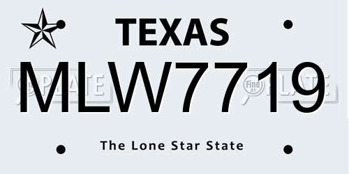 MLW7719 Texas License Plate