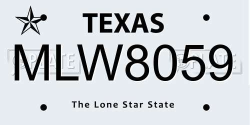 MLW8059 Texas License Plate