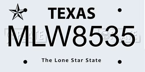 MLW8535 Texas License Plate