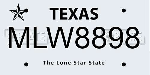 MLW8898 Texas License Plate