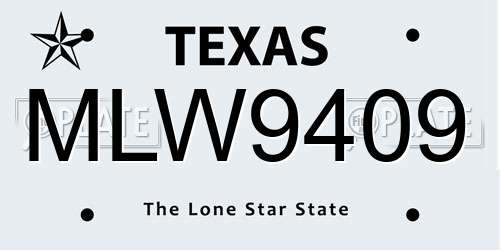 MLW9409 Texas License Plate