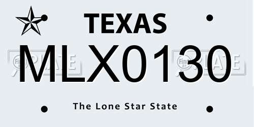MLX0130 Texas License Plate