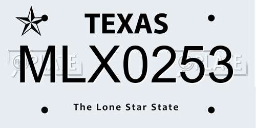 MLX0253 Texas License Plate