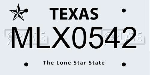 MLX0542 Texas License Plate