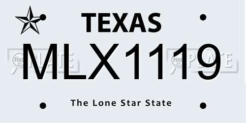MLX1119 Texas License Plate