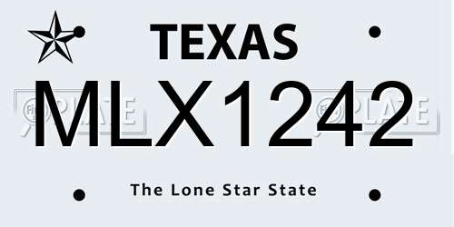 MLX1242 Texas License Plate