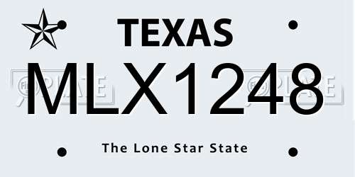 MLX1248 Texas License Plate