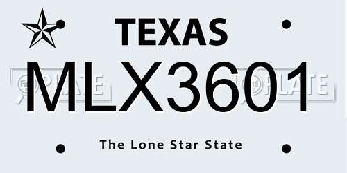 MLX3601 Texas License Plate
